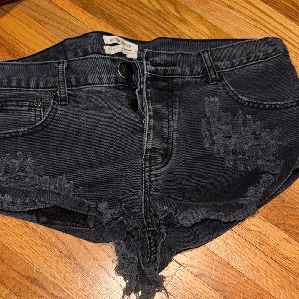 One Teaspoon Dark Denim Jean Shorts